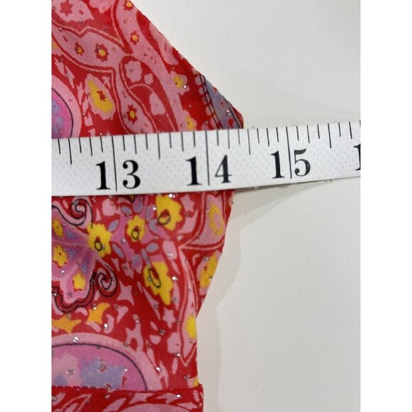 Room Two Sydney Floral Paisley Retro Y2K Colorful Midi Dress AU10 US 6 Glitter - Picture 10 of 12